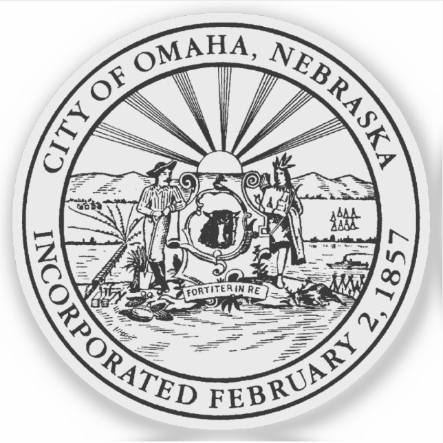 Das Siegel Omaha, Nebraska Aufkleber (Vorderseite)