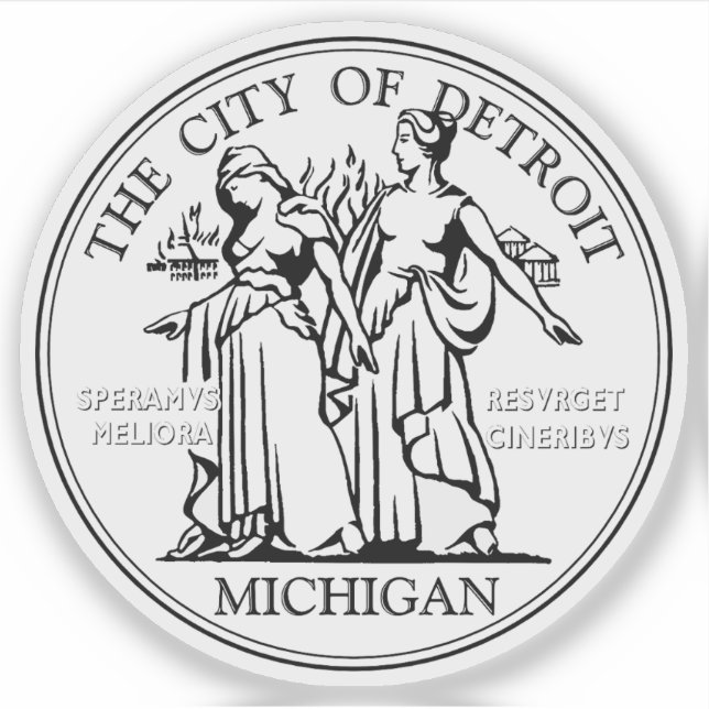 Das Siegel von Detroit, Michigan Aufkleber (Vorderseite)