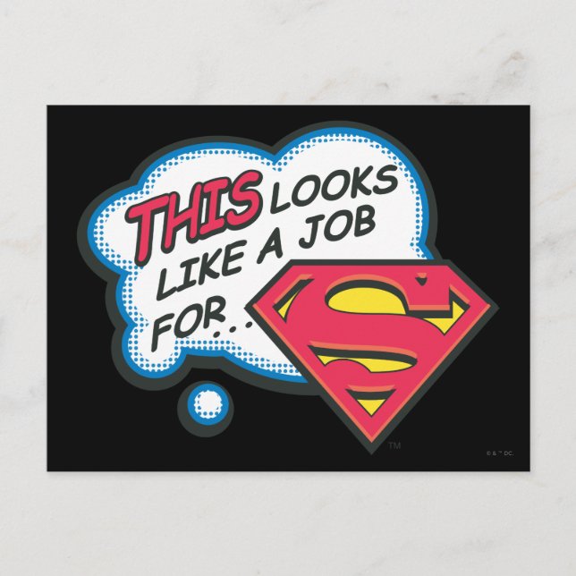 Das sieht aus wie eine Arbeit für Superman Postkarte (Vorderseite)