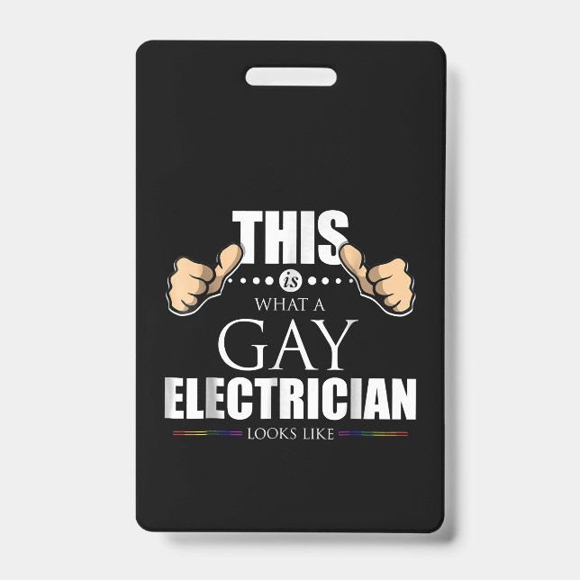 Das sieht ein schwul-elektrischer Elektromann wie  Ausweis (Front)