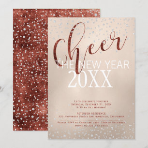 Das Silvester Gold Foil Diamonds Party Einladung