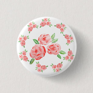 Das sind elegante Rose in Aquarelltönen Button