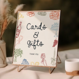 Das sind Illustrierte Karten und Geschenke in den Poster