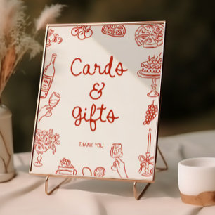 Das sind mehr rote Illustrierte Karten und Geschen Poster