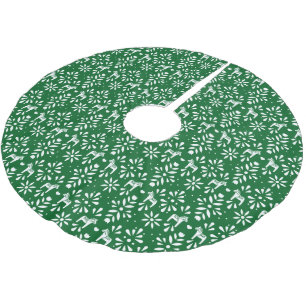 Das skandinavische Muster des weißen und grünen Da Polyester Weihnachtsbaumdecke