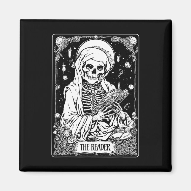 Das Skelett der Reader-Tarot-Karte Bookween S Magnet (Vorne)