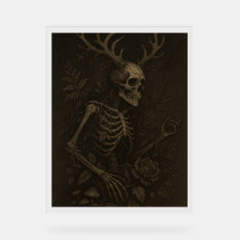 Das Skelett ein gothischer Dark-Academia-Poster Acrylschild