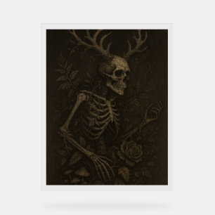 Das Skelett ein gothischer Dark-Academia-Poster Acrylschild