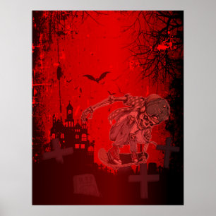 Das Skelett-Skater-Poster Poster