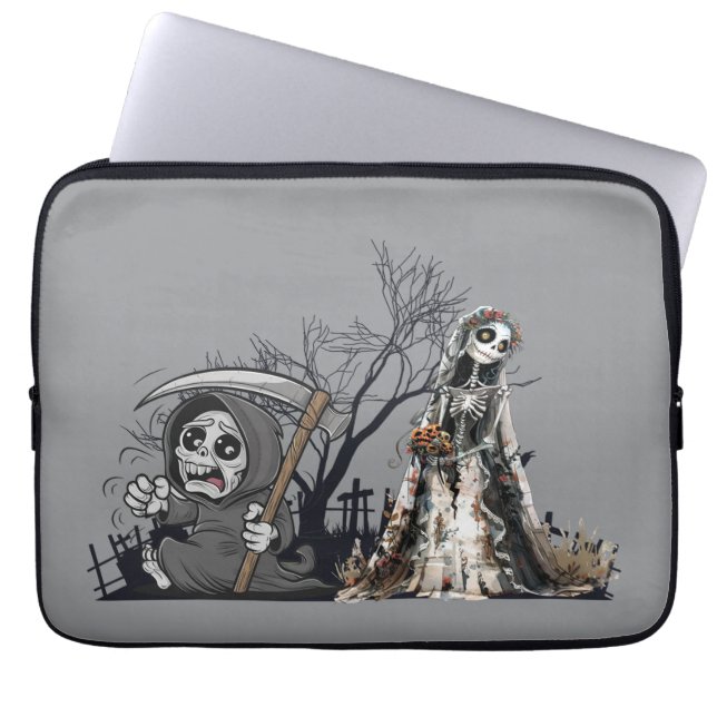 Das Skelett und die Corpse Bride. Laptopschutzhülle (Vorderseite)