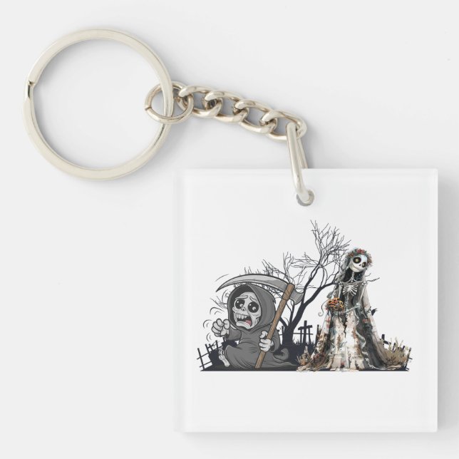 Das Skelett und die Corpse Bride. Schlüsselanhänger (Vorderseite)