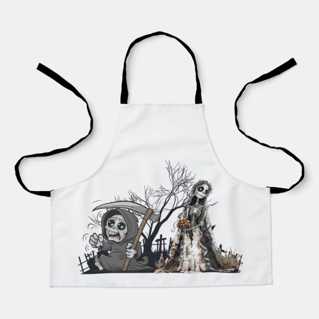 Das Skelett und die Corpse Bride. Schürze (Vorderseite)