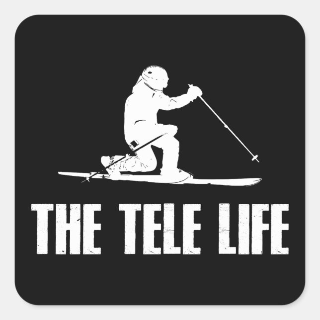 Das Skigebiet Telemark Quadratischer Aufkleber (Vorderseite)
