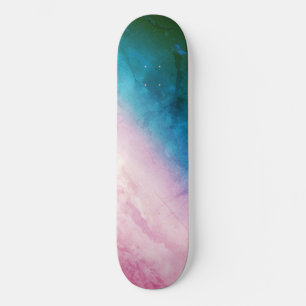 Das Sky Skateboard Deck, Blau und Rosa Hues