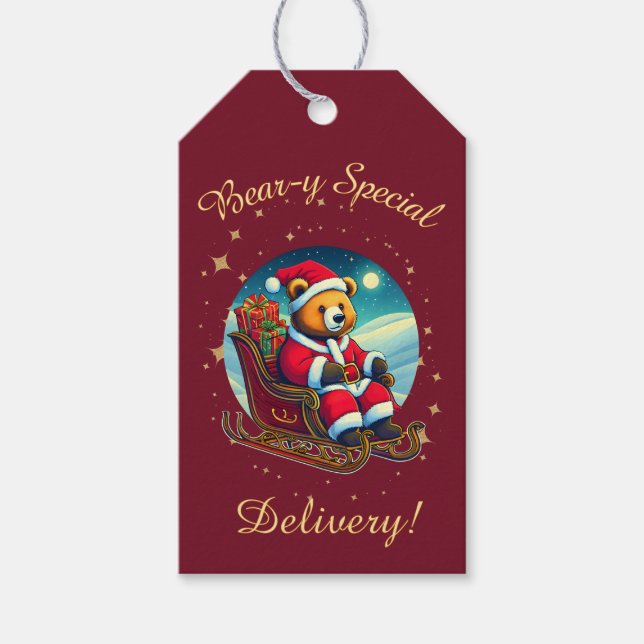 Das Sleigh-Festival von Santa Bear Geschenkanhänger (Vorderseite)