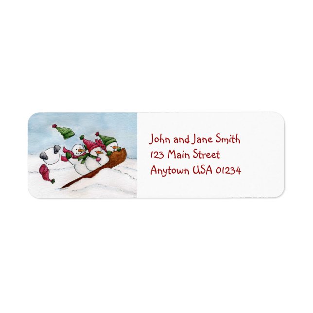 Das Sleigh Ride Address Label (Vorne)