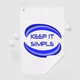 Das Slogan für die Erholung in Blau behalten Golfhandtuch