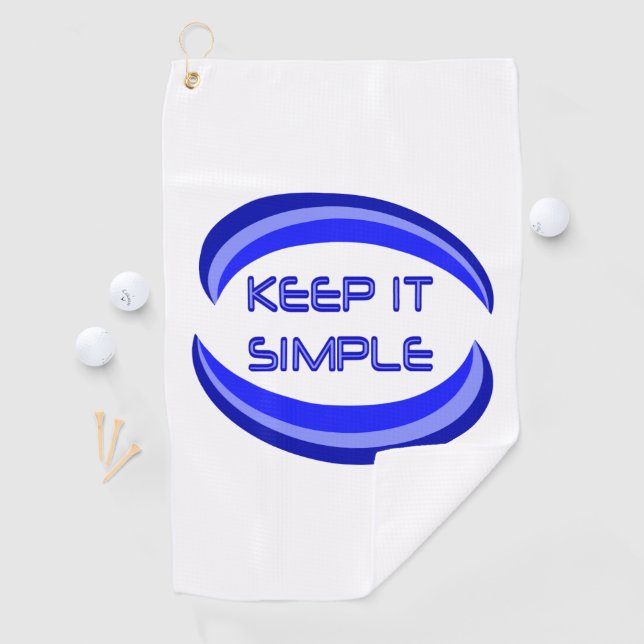 Das Slogan für die Erholung in Blau behalten Golfhandtuch (Insitu)
