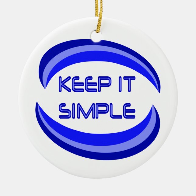 Das Slogan für die Erholung in Blau behalten Keramikornament (Vorne)