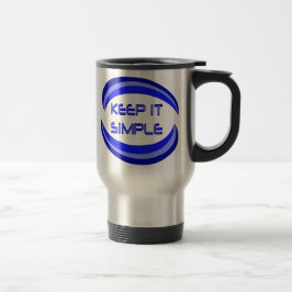 Das Slogan für die Erholung in Blau behalten Reisebecher