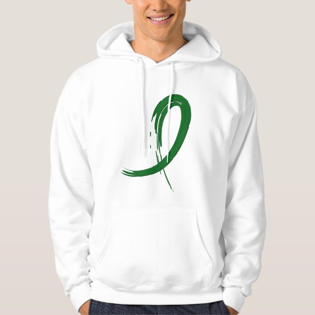 Das Smaragdgrün-Band A4 der Leberkrankheit Hoodie (Vorderseite)