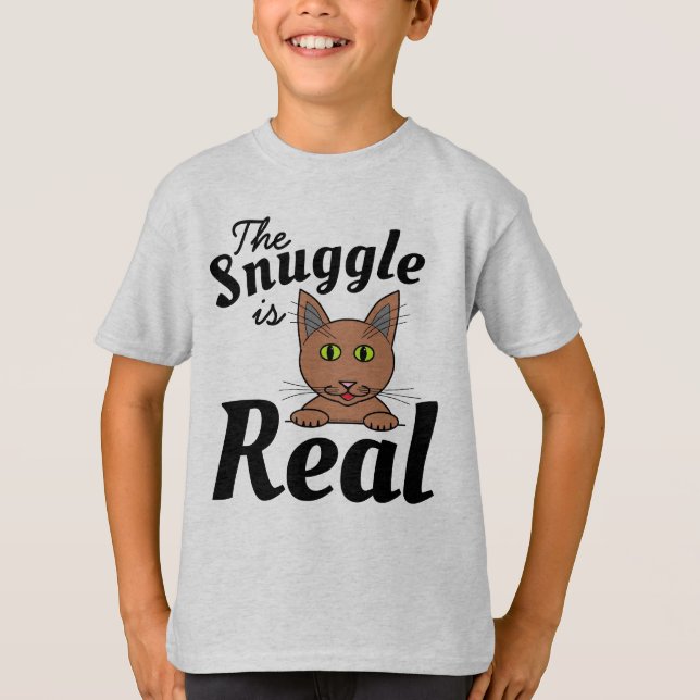 Das Snuggle ist ein echtes Niedliches Cat T-Shirt (Vorderseite)
