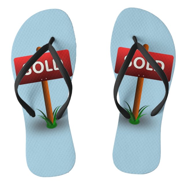 Das "SOLD-Zeichen" des Real Anwesen Agenten Flip Flops (Fußbett)