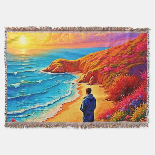 Das Sonnenset Beach Solitude Design Decke (Vorderseite)