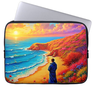 Das Sonnenset Beach Solitude Design Laptopschutzhülle
