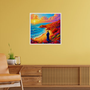 Das Sonnenset Beach Solitude Design Poster