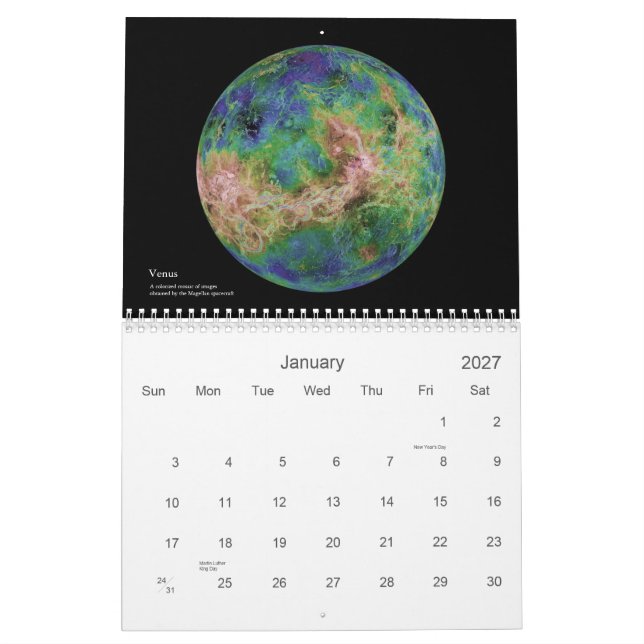 Das Sonnensystem Kalender (Jan 2027)