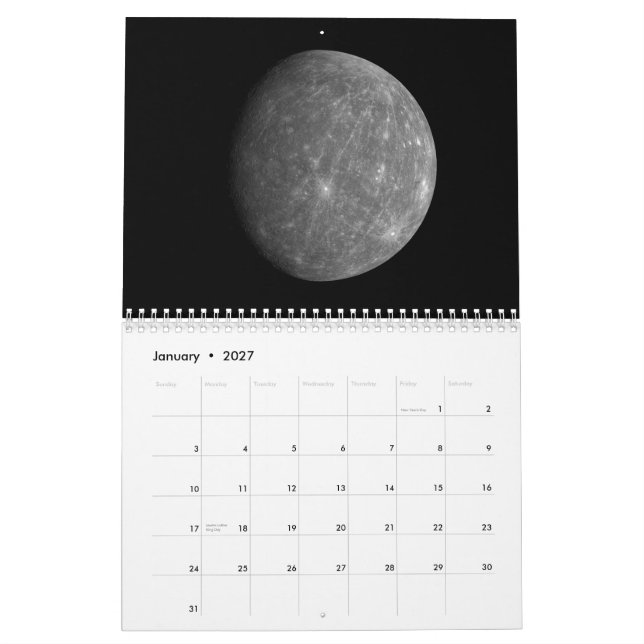 Das Sonnensystem - Planet durch Planeten Kalender (Jan 2027)