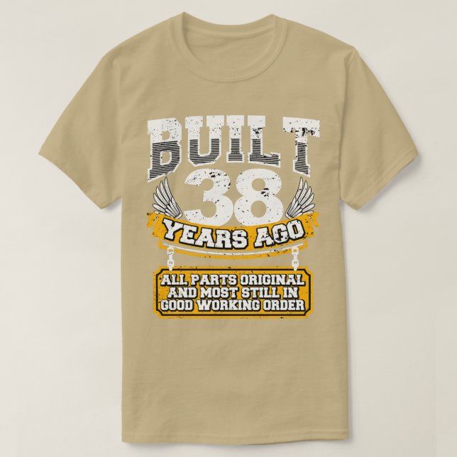 Das sonnige 38. Geburtstag Shirt Vintag gebaut 38  (Design vorne)
