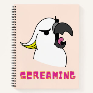 Das sonnige Cockatoo schreit mit rosa Text Notizbuch