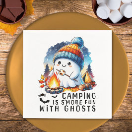 Das sonnige Halloween-Camping macht sich mit Geist Serviette