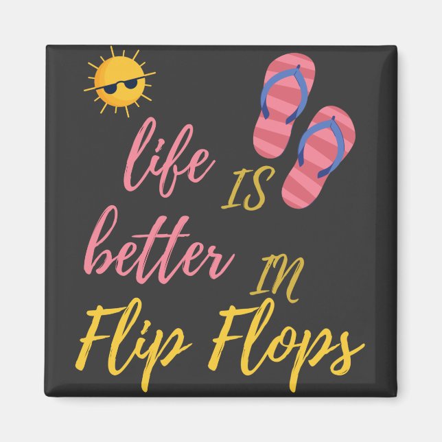 Das sonnige Leben am Sommerstrand von Flip Flops i Magnet (Vorne)