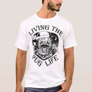 Das sonnige Leben im Mops Vintag T-Shirt