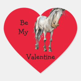 Das sonnige Pferd ist mein Valentinsticker. Herz-Aufkleber