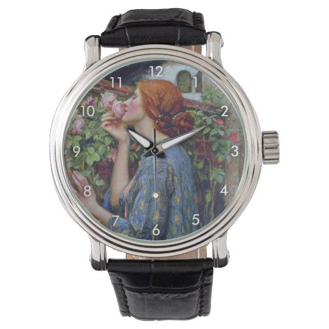 Das Soul der Rose, John William Waterhouse Armbanduhr (Vorderseite)
