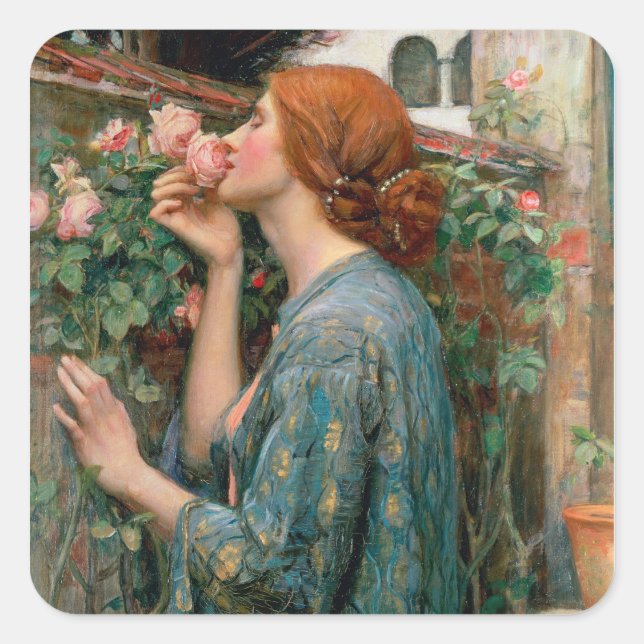 Das Soul der Rose von 1908 Quadratischer Aufkleber (Vorderseite)
