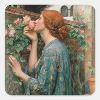 Das Soul der Rose von 1908 Quadratischer Aufkleber