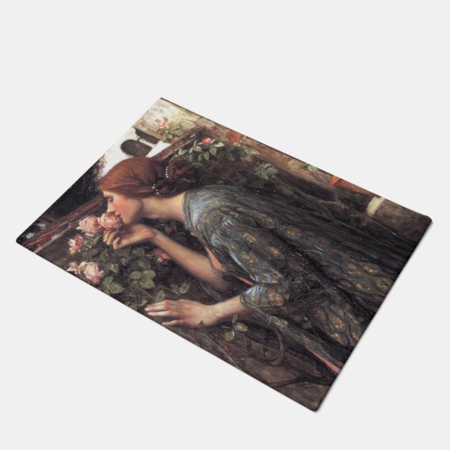 Das Soul der Rose (von John William Waterhouse) Fußmatte (Schrägansicht)