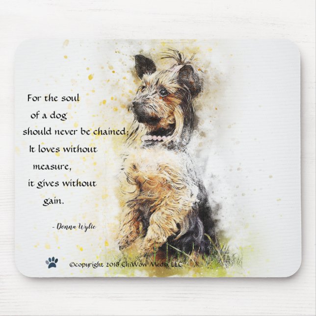 Das Soul eines Hundes - Stehend Yorkie Mousepad (Vorne)