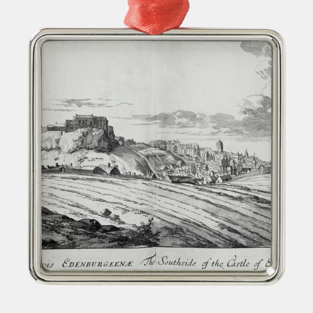 Das Southside des Schlosses von Edinburgh Silbernes Ornament (Vorne)