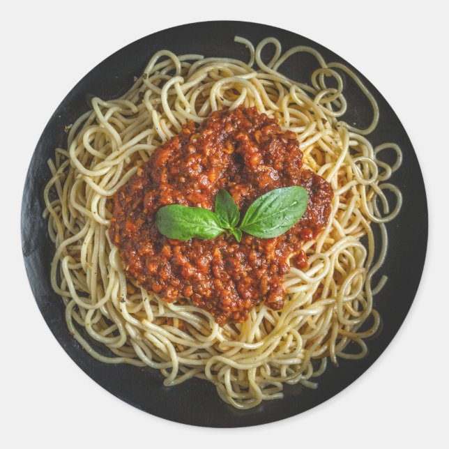 Das Spaghetti Träger Top Runder Aufkleber (Vorderseite)