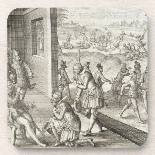 Das spanische Gefangennahmen-Fort Caroline, 1565, Untersetzer