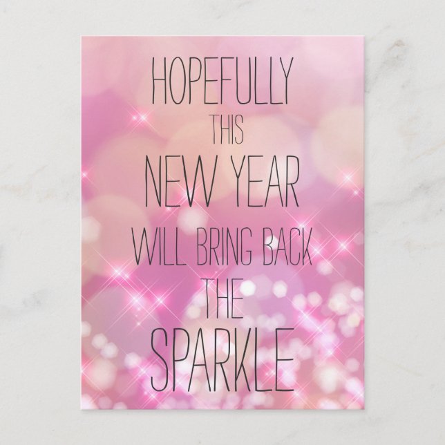 Das Sparkle zurückbringen - Pink Bokeh Neujahr Postkarte (Vorderseite)