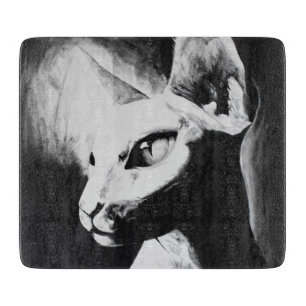 Das Sphynx-Katze Felines Tier Porträt Original Kun Schneidebrett