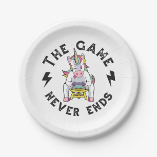 Das Spiel endet nie für Unicorns Pappteller