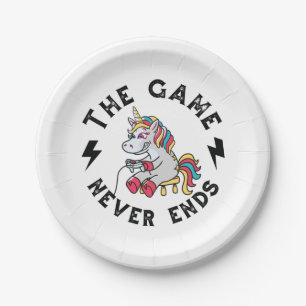 Das Spiel endet nie für Unicorns Pappteller
